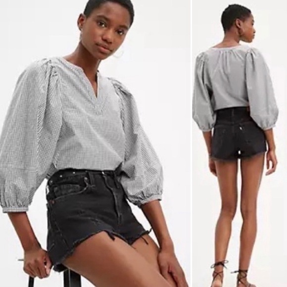 Levi's Pants - LEVI’S 501 High-Rise Raw-Hem Distressed Black Denim Shorts: Size 28 /Size 30 NWT